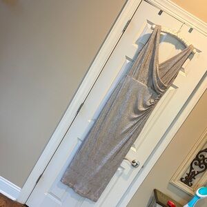 Lauren Ralph Lauren Evening Elegant Silver/Taupe Evening Gown 8
